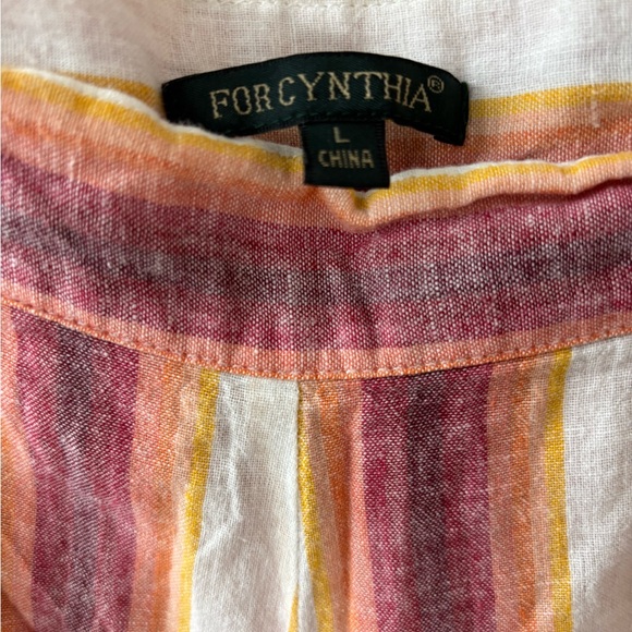 For Cynthia Multicolor Striped Capris - Picture 2 of 8